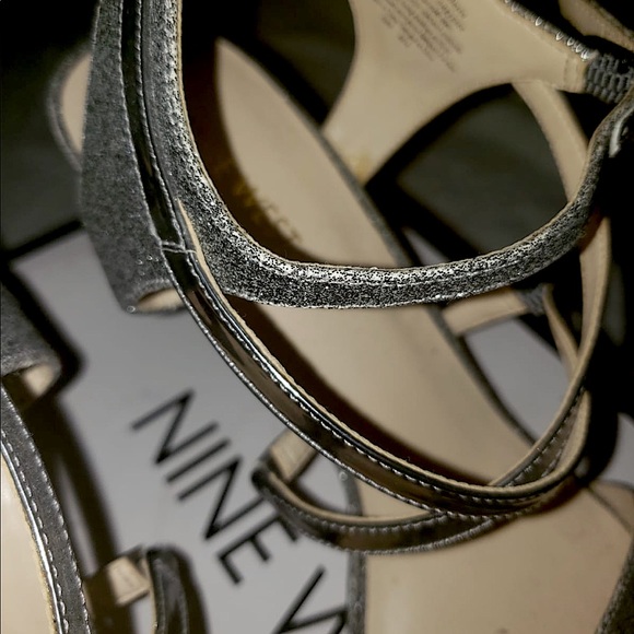 Silver Glitter Nine West Heels - Picture 2 of 3
